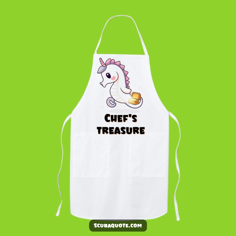 Funny Seahorse Treasure Apron: Cook Up Your Own Adventure