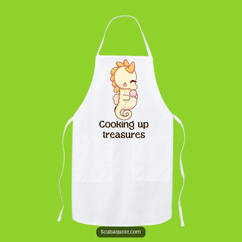 Funny Seahorse Pearl Apron: Cook with Gentle Charm and Kitchen Flair