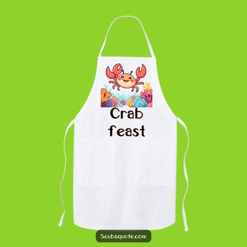 Funny Crab Reef Apron: Smiling Chef's Underwater Kitchen Adventure