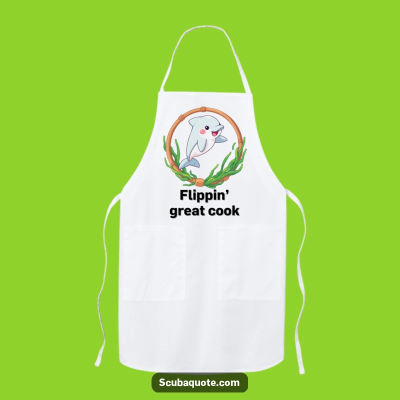 Funny Dolphin Hoop Leap Apron - Kitchen Fun & Performance