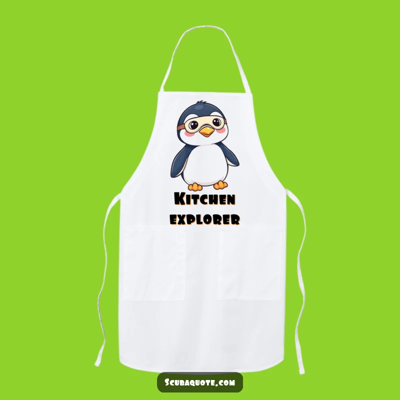 Funny Penguin Explorer Apron - Playful Kitchen Gear for Cooks