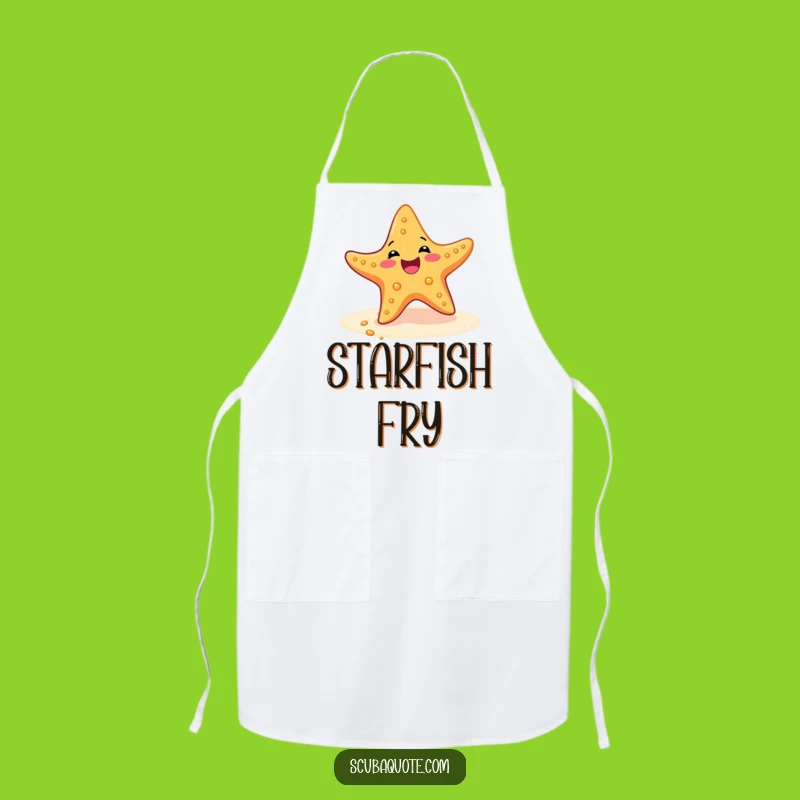 Funny Starfish Apron: Joyful Wiggler's Beach Kitchen Fun