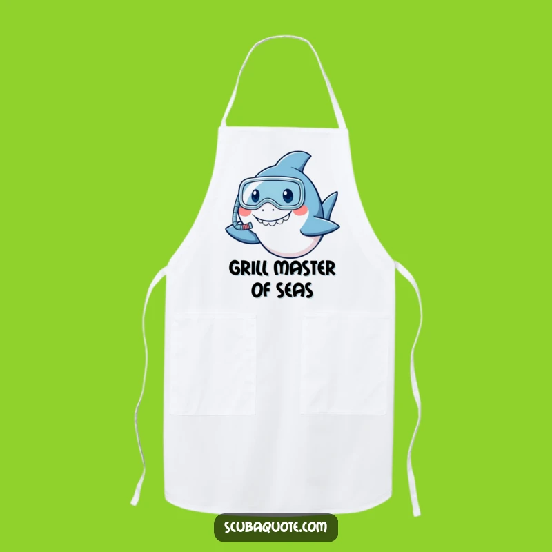 Funny Snorkeler Shark Apron: Cook with a Grin and Dive-Ready Style