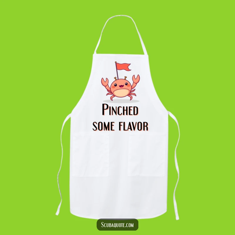Funny Happy Crab Flag Apron: Cook with Determination and Beachy Flair