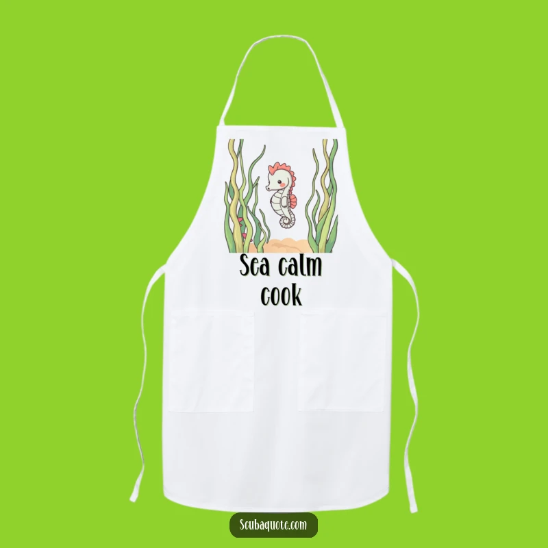 Funny Content Seahorse Apron - Serene Kitchen Accessory for Calm Cooks
