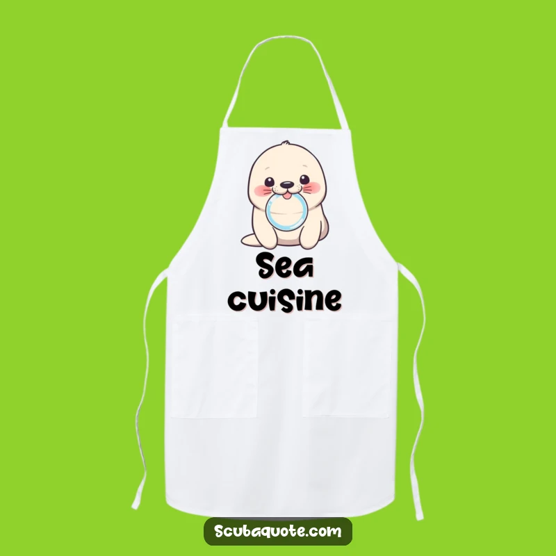 Funny Seal Pup Apron: Hilarious Kitchenwear for the Playful Cook Gift