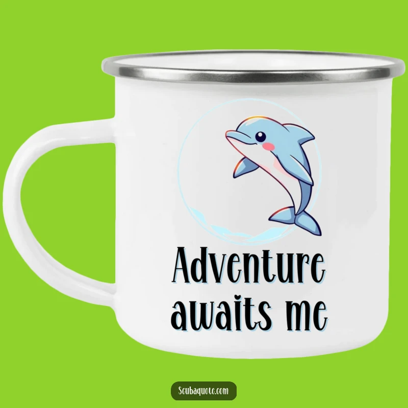 Funny Dolphin Leap Camping Mug: Your Joyful Companion for Outdoor Adventures