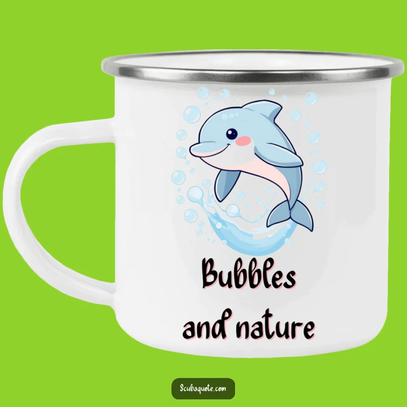 Funny Dolphin Bubble Camping Mug: Ocean Leap Cup, Durable Funny Gift
