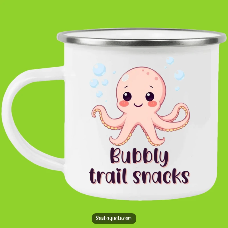 Funny Octopus Bubbles Camping Mug - Underwater Adventure Gift