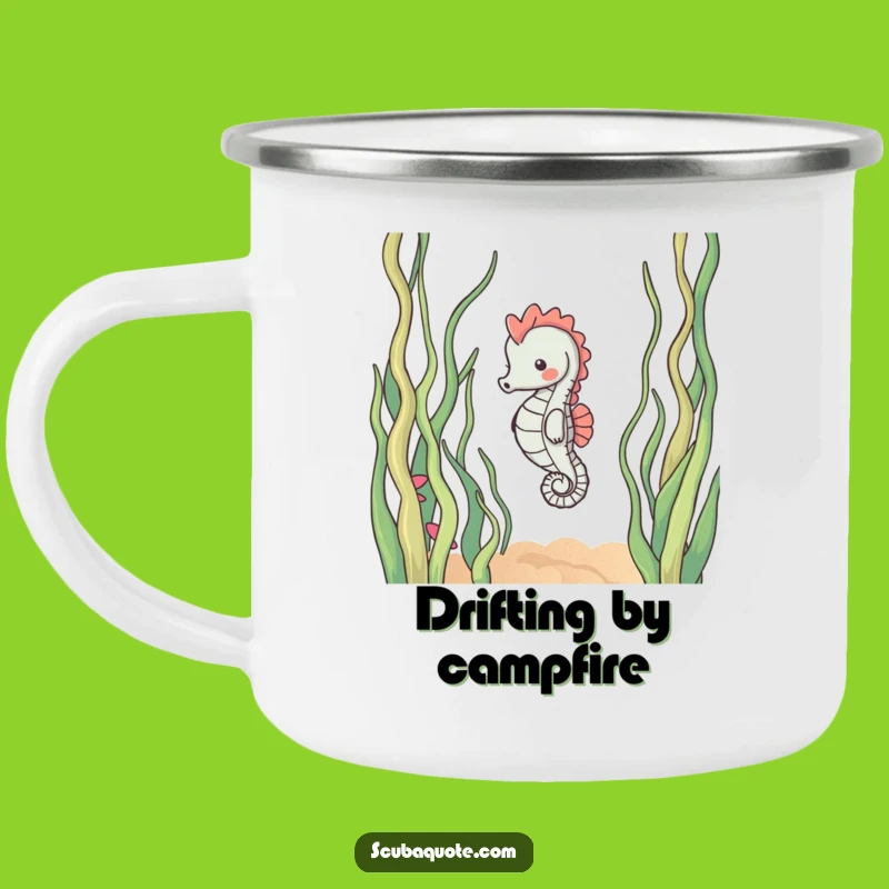 Funny Content Seahorse Camping Mug - Serene Drinkware for Relaxed Campers