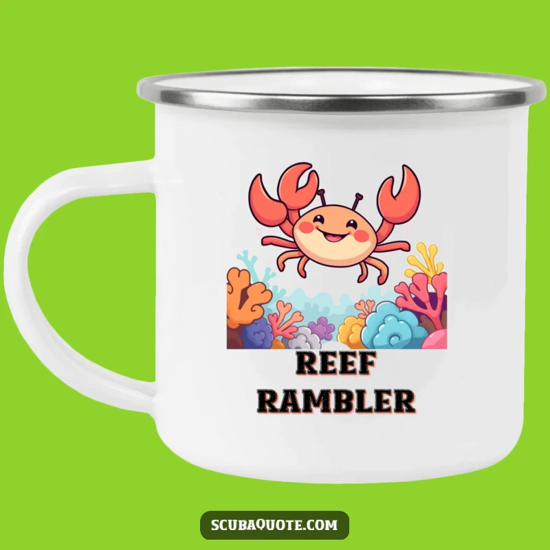 Funny Crab Reef Camping Mug: Smiling Navigator's Coastal Brew Holder