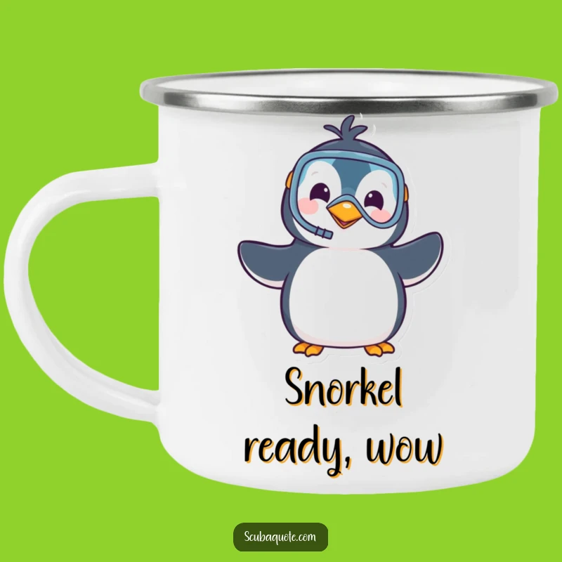 Funny Penguin Snorkel Camping Mug: Waving Explorer Cup, Durable Funny Gift