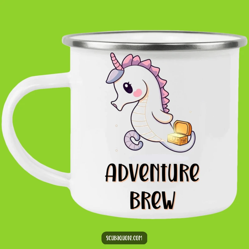 Funny Seahorse Treasure Camping Mug: Your Adventure Fuel