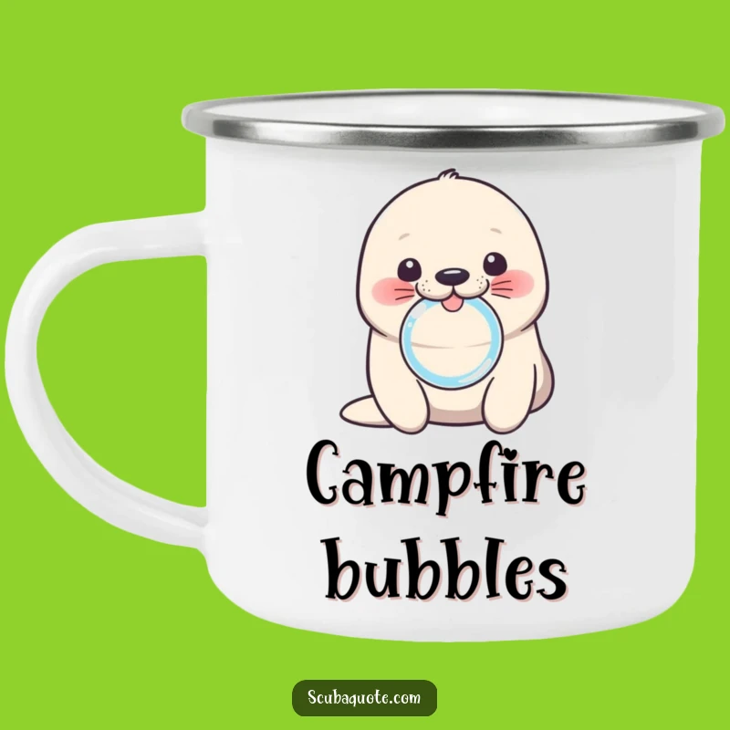 Funny Seal Pup Bubble Camping Mug: Durable & Hilarious Aquatic Gear Gift