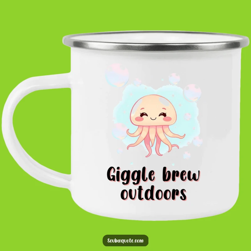 Funny Giggling Jellyfish Camping Mug: Your Bubbly Companion for Adventures