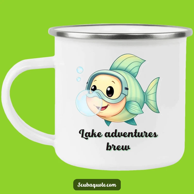 Happy Fish Diving Mask Camping Mug - Durable Aquatic Cup, Great Funny Outdoor Gift