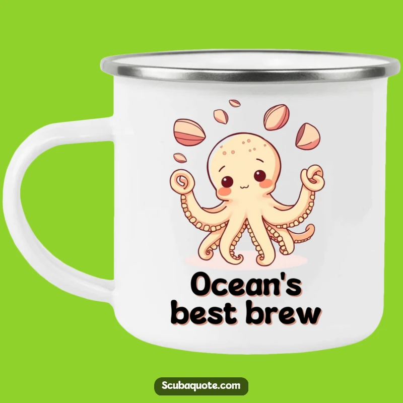 Funny Octopus Camping Mug: Outdoor Fun with Juggling Shells - Durable Gift!