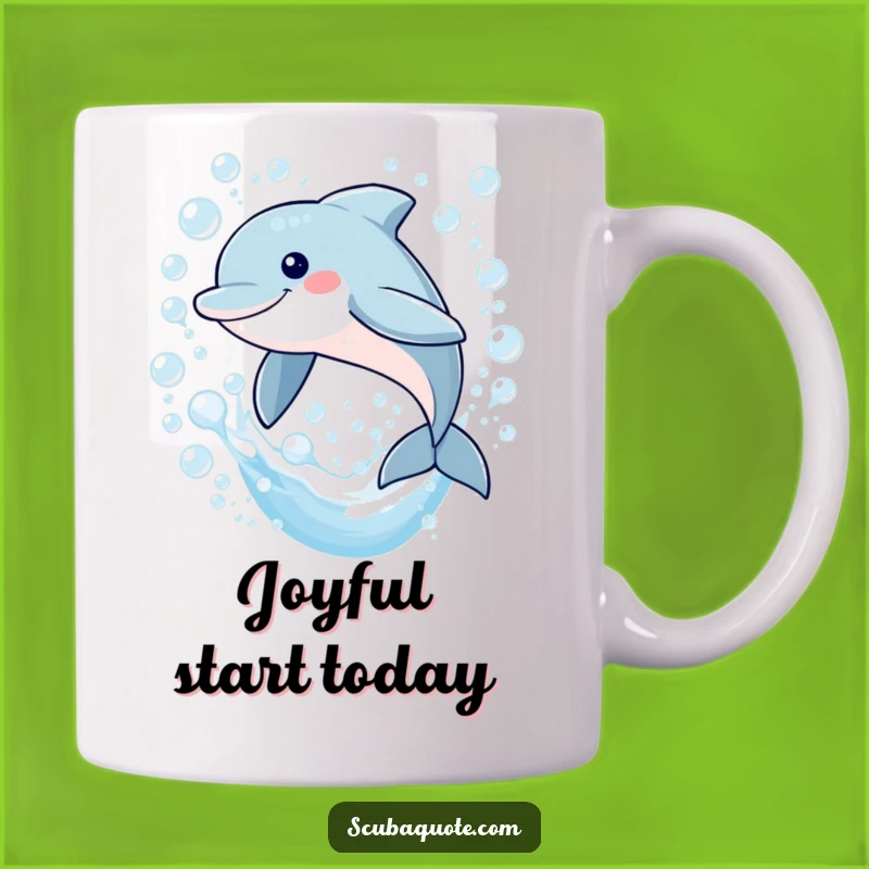 Funny Dolphin Bubble Mug: Joyful Leaping Friend, Happy Aquatic Gift Idea