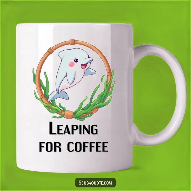 Funny Dolphin Hoop Leap Mug - Playful Ocean Fun Gift