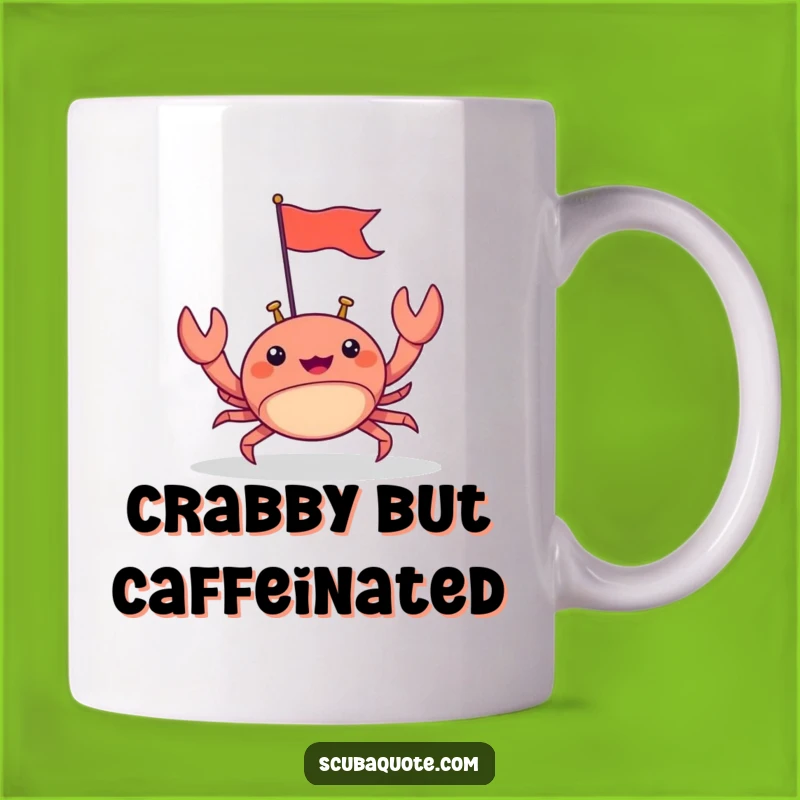 Funny Happy Crab Flag Mug: A Cheerful Gift for Beach Lovers and Determined Souls