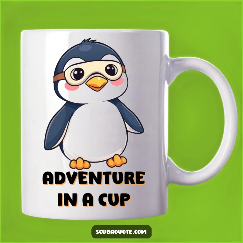 Funny Penguin Explorer Mug - Whimsical Masked Bird for Playful Adventures