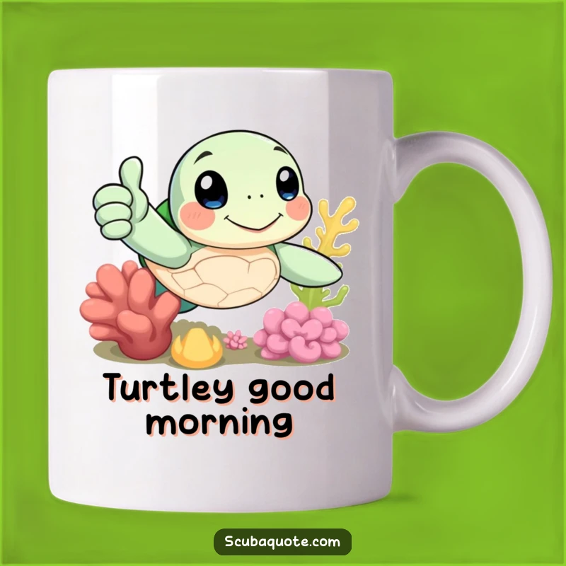 Funny Sea Turtle Thumbs Up Mug - Good Vibes Gift