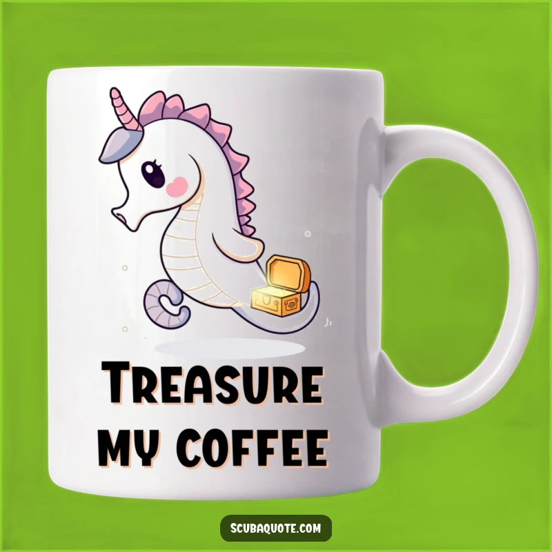 Funny Seahorse Treasure Mug: Adventure Awaits, Perfect Humorous Gift
