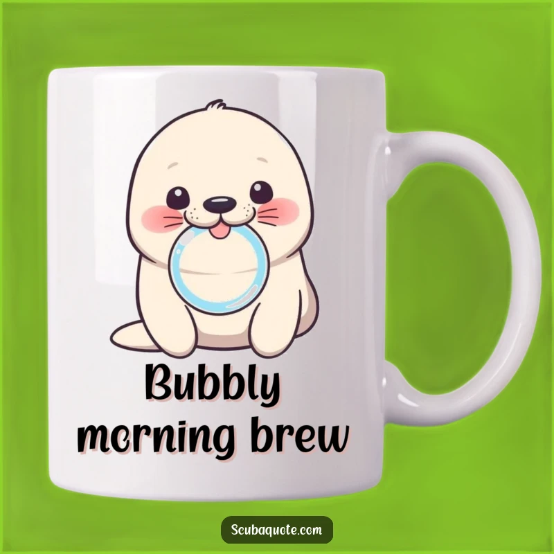 Funny Seal Pup Bubble Mug: Adorable & Hilarious Aquatic Friend Gift