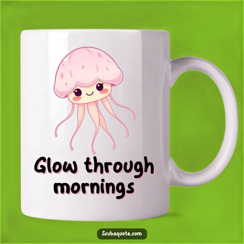 Funny Smiling Jellyfish Mug: Serene Glow Gift for Ocean Lovers