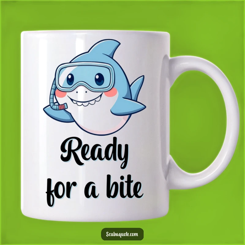 Funny Snorkeler Shark Mug: A Friendly Nod of Humor for Dive Enthusiasts