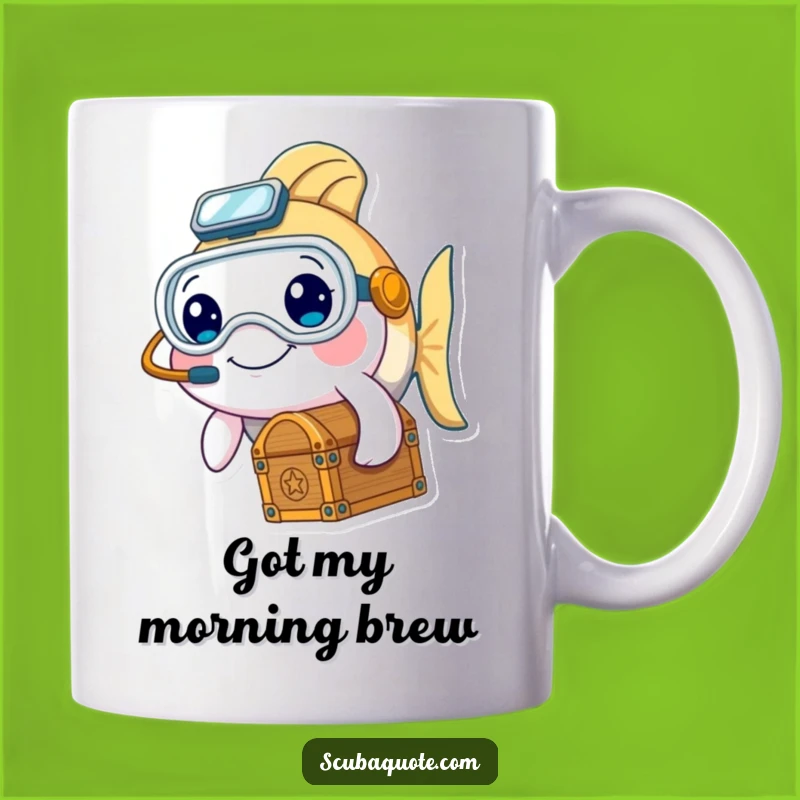 Funny Fish Diver Mug - Smiling Treasure Hunter Gift