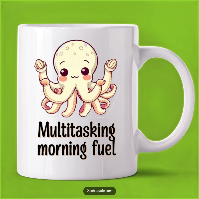 Funny Octopus Seashell Mug: Curious Collector Friend, Unique Ocean Humor Gift