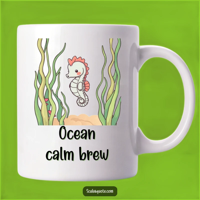 Funny Content Seahorse Mug - Serene Ocean Dweller for Relaxed Mornings