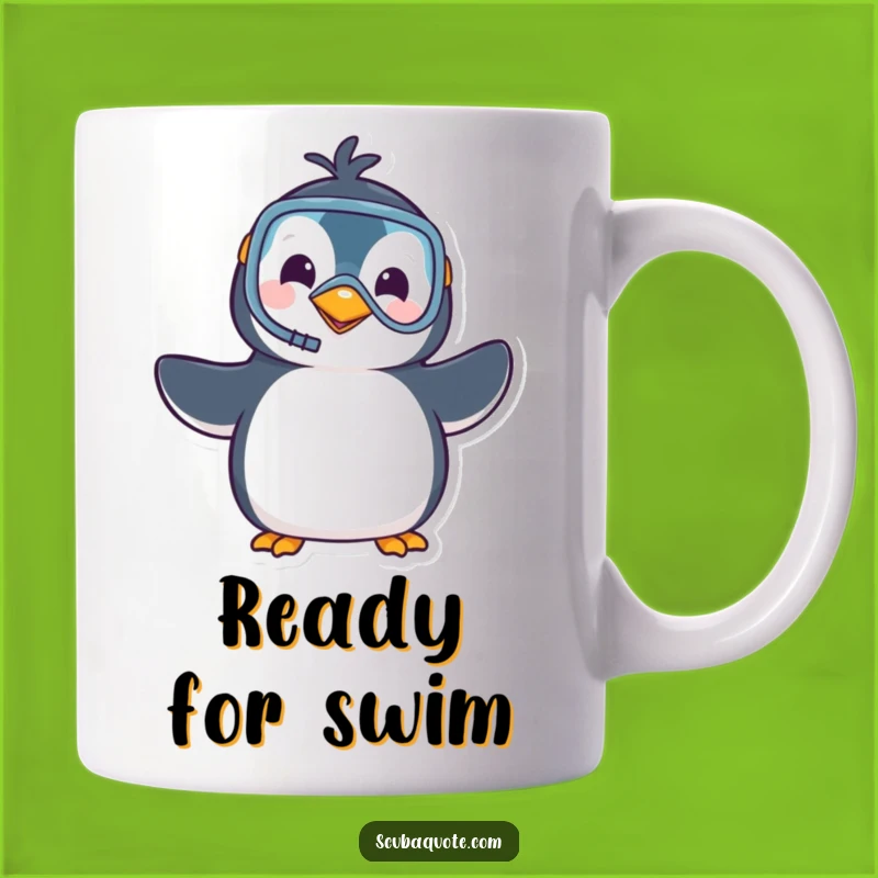 Funny Penguin Snorkel Mug: Waving Arctic Friend, Hilarious Underwater Adventure Gift