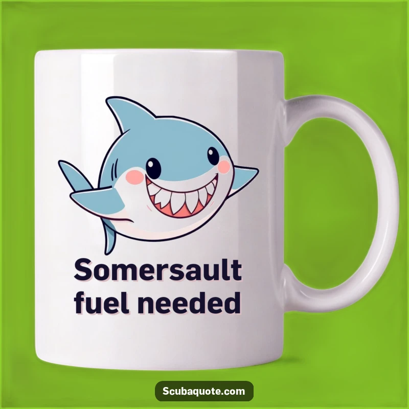 Funny Shark Somersault Mug: Make a Splash with Playful Ocean Humor