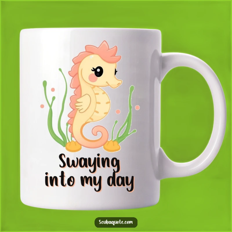 Funny Happy Seahorse Mug - Graceful Ocean Swimmer Gift for Marine Life Lovers