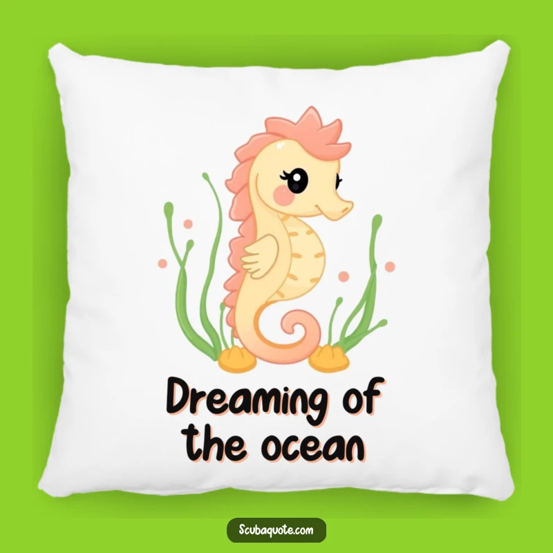 Funny Happy Seahorse Pillow - Soft Ocean Swimmer Cushion, Cozy Humorous Gift
