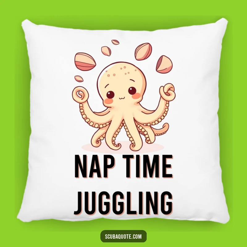Funny Octopus Pillow: Soft & Comfy Octopus Juggling Shells - Whimsical Home Gift!