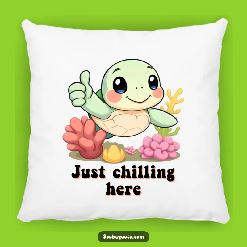 Funny Sea Turtle Thumbs Up Pillow - Cozy Comfort & Smiles