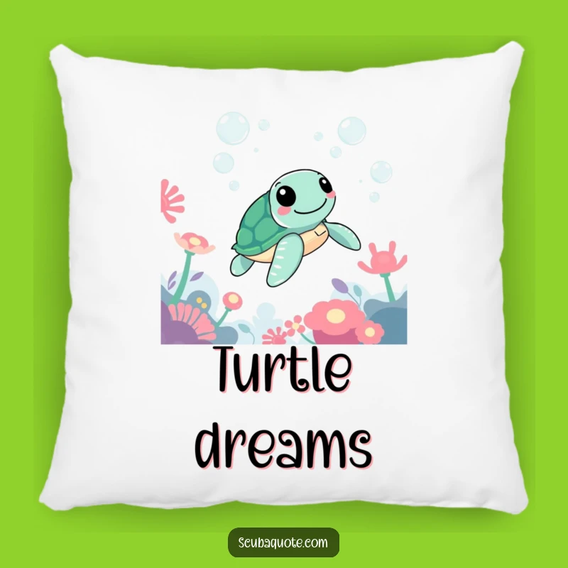 Funny Sea Turtle Pillow: Cheerful Swimmer's Cozy Underwater Comfort