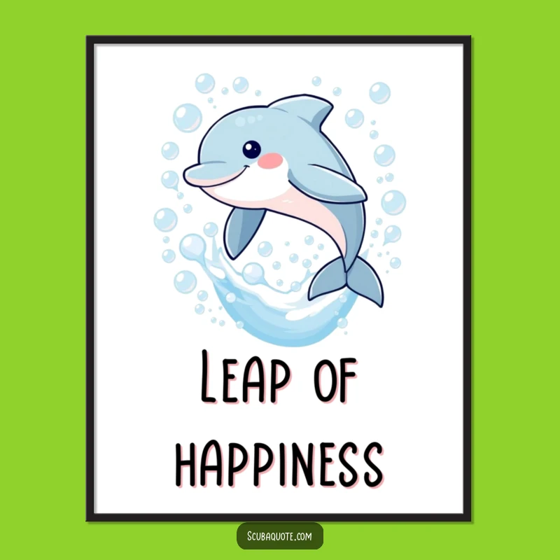 Funny Dolphin Bubble Digital Print: Instant Ocean Joy, Artistic Funny Gift Download
