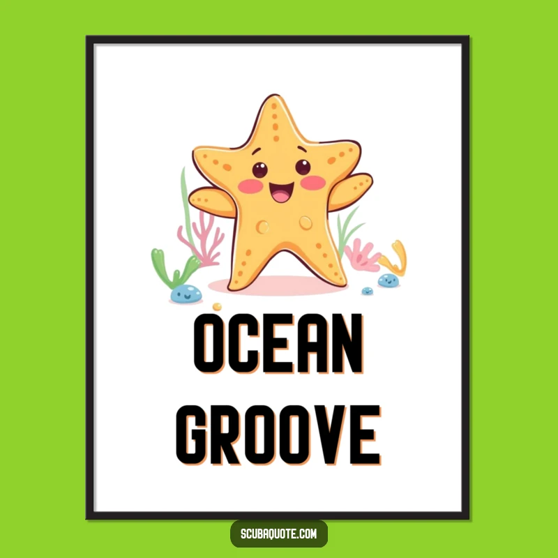 Funny Starfish Dance Art Print: Instant Hilarious Ocean Decor Download Gift