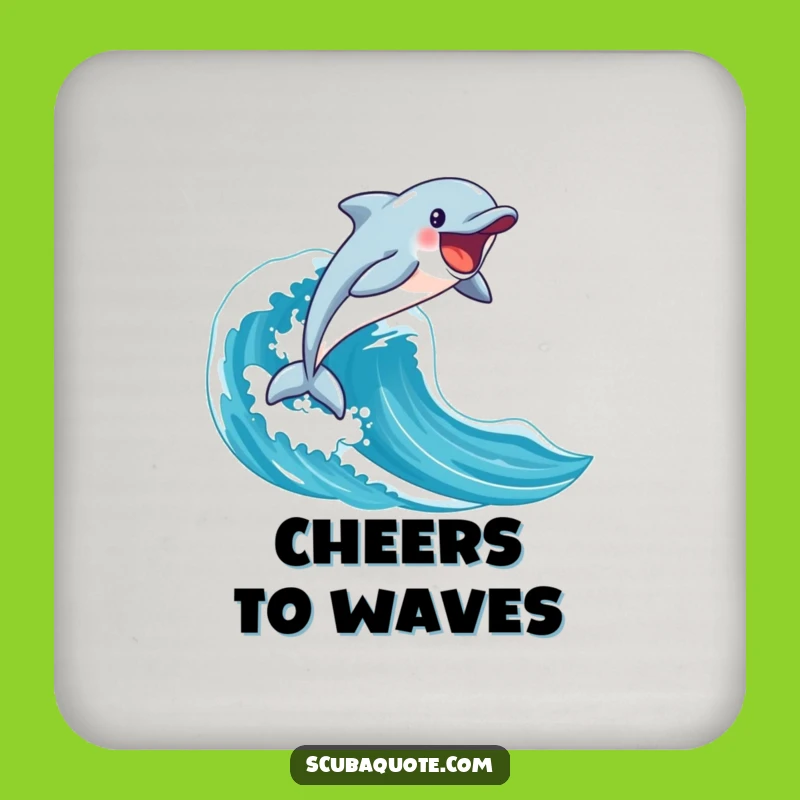 Funny Dolphin Coaster: Enthusiastic Wave Protection for Your Table