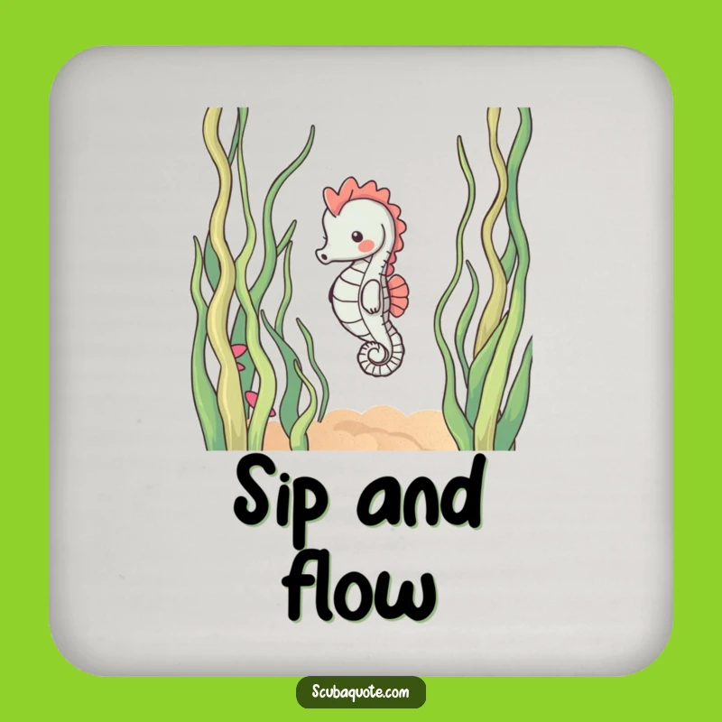 Funny Content Seahorse Drink Coaster - Serene Table Protector