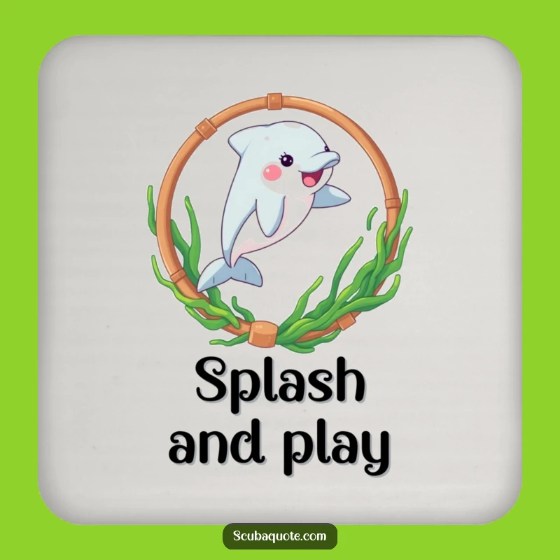 Funny Dolphin Hoop Leap Coaster Set - Protect Surfaces Playfully