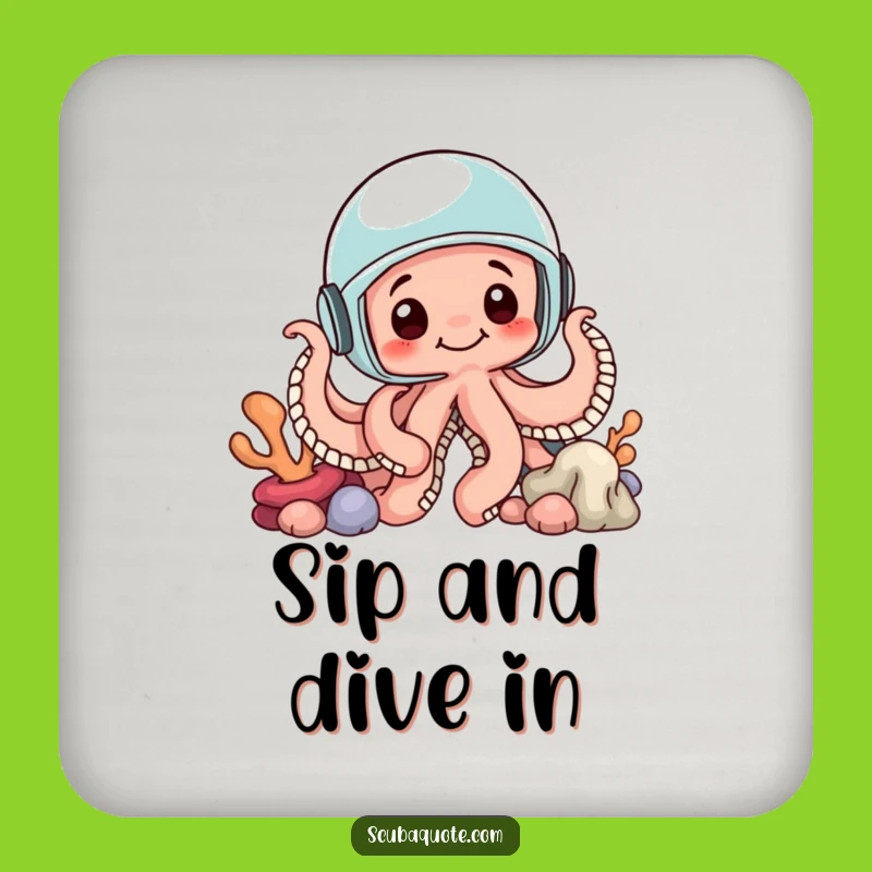 Funny Octopus Helmet Drink Coaster Set: Protect Your Surfaces with Underwater Charm