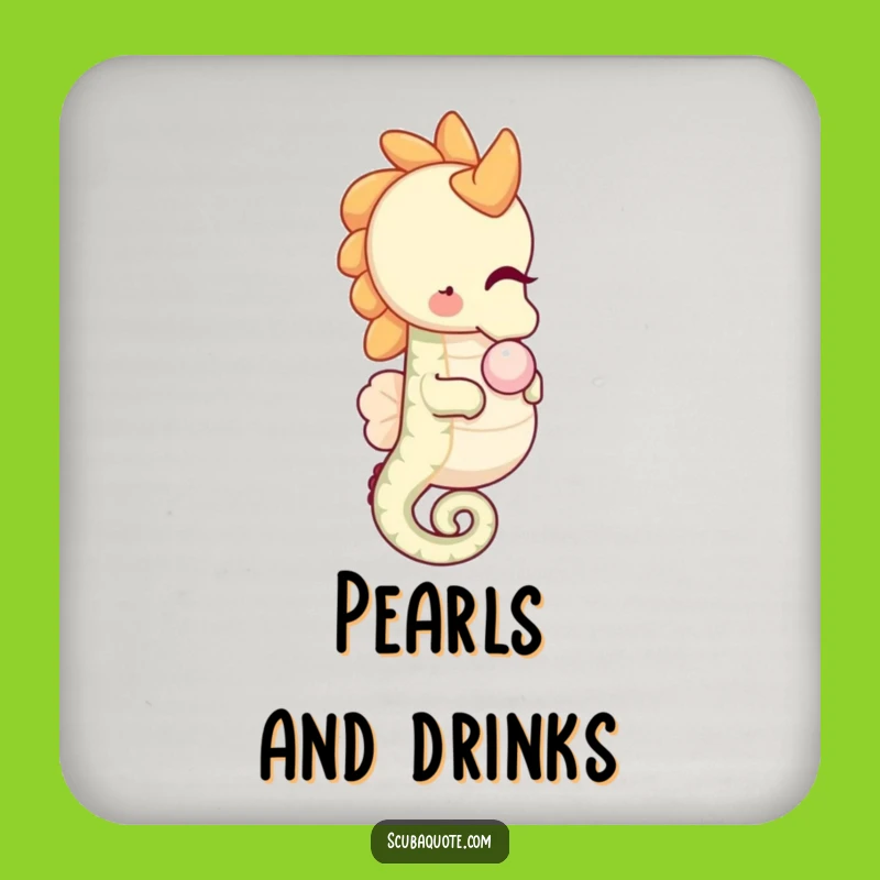 Funny Seahorse Pearl Drink Coaster: Protect Surfaces with Gentle Elegance