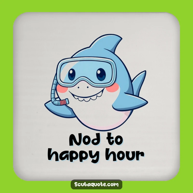 Funny Snorkeler Shark Drink Coaster: Keep Surfaces Safe with a Grinning Guardian