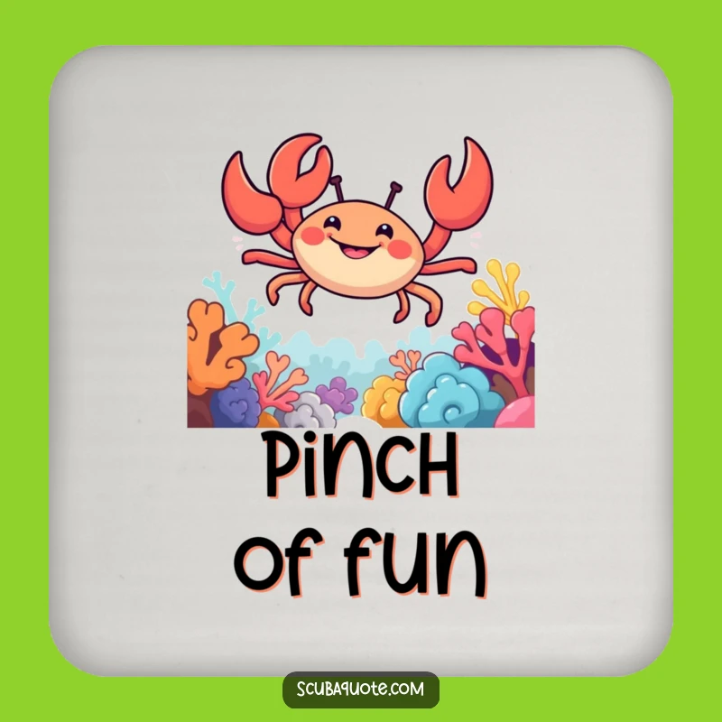 Funny Crab Reef Coaster: Smiling Navigator's Coastal Drink Protector