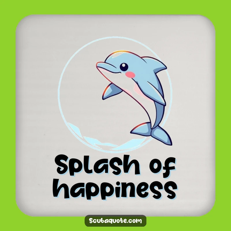 Funny Dolphin Leap Drink Coaster Set: Protect Surfaces with Aquatic Joy